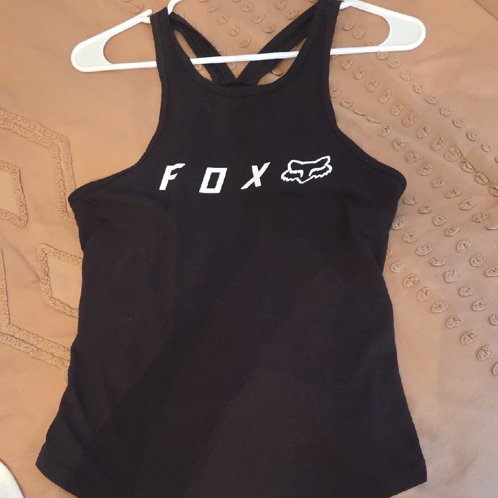 Fox Black Tank Top with White Logo